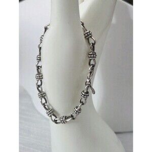 Vintage Premier Designs Lauren Silver Tone Link Pebbled Chain Bracelet 7.75"